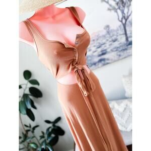 Sedona Sunset Privacy please cut out wrap around tie waist ribbed bodycon dress